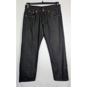 Denim Culture Y2K Dark Wash Jeans Mens 34x30 Red Stitch Streetwear Denim
